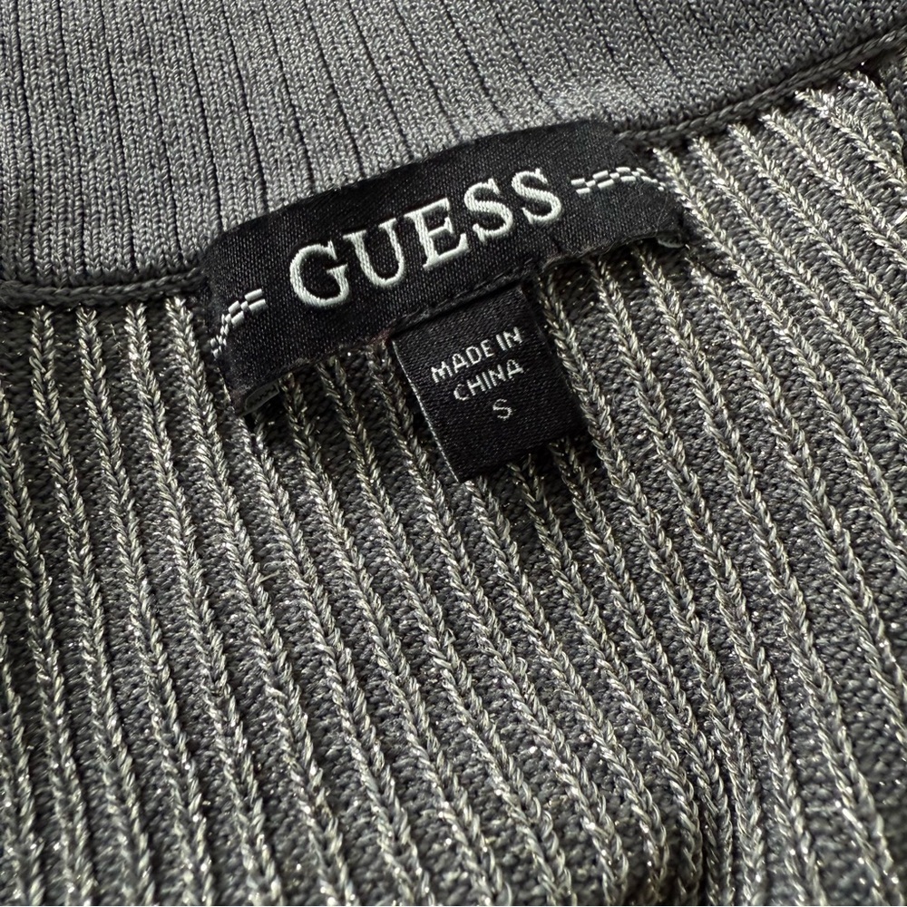 Guess Gray Ribbed Fitted Tank Top - Picture 6 of 7